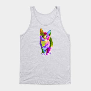 Cute and Colorful Abstract Cat Tank Top